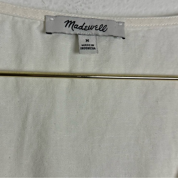 Madewell Linen Cotton Side Button Midi Dress Size M - Picture 3 of 6